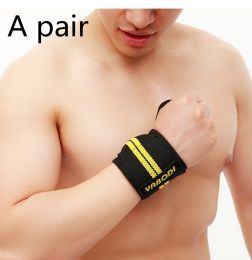 Fitness Wrist Bandage Anti Sprain Sports (Option: Yellow pair-Double stripe-55x8)
