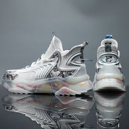 Breathable Thin Mesh Sports And Leisure Running Basketball Shoes (Option: Beige-46)