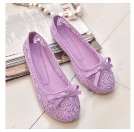 Hollow Breathable Lace Mesh Shoes For Women (Option: PurpleB-45)