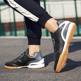 Indoor Football Shoes IC Flat Male Tendon Sole (Option: Black blue-39)