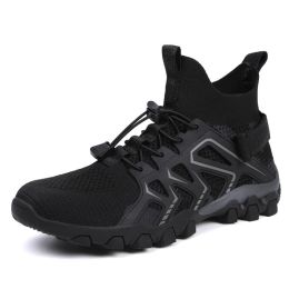 Men's And Women's Fashion Outdoor Hiking Shoes (Option: 9235Black-46)