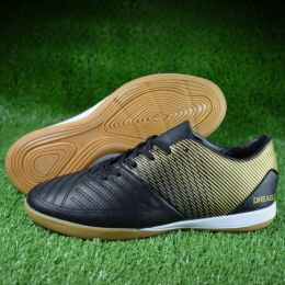 Flat Non-Slip Wear-Resistant Rubber Soft-Soled Football Shoes (Option: Black gold-42)