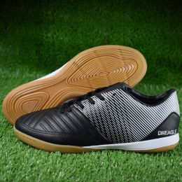 Flat Non-Slip Wear-Resistant Rubber Soft-Soled Football Shoes (Option: Black silver-42)