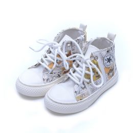 Non-slip graffiti canvas shoes (Option: Golden-27)