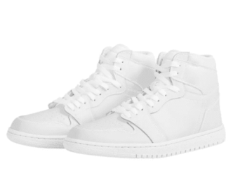 Customizable White High-top Lace-up Basketball Shoes (Option: White-45)