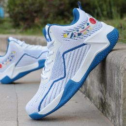 Basketball Shoes High Top Flying Woven Sneakers Breathable (Option: Bailan-45)