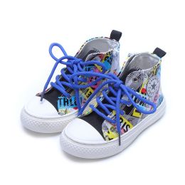 Non-slip graffiti canvas shoes (Option: Black-24)
