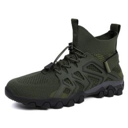 Men's And Women's Fashion Outdoor Hiking Shoes (Option: 9235Army Green-45)