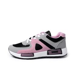 Sports Shoes Women's All-match Casual Shoes Forrest Shoes Student Breathable Board Shoes Flat Running Shoes (Option: Pink-36)