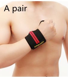 Fitness Wrist Bandage Anti Sprain Sports (Option: Red pair-Double stripe-55x8)