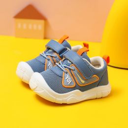 New Male Baby Toddler Shoes Spring And Autumn Breathable (Option: Blue-16.)