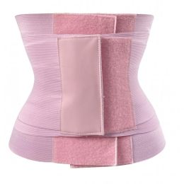 Sports Three-stage Velcro Plastic Belt Waist Trainer (Option: Pink-L  XL)