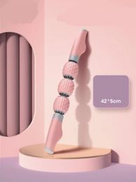 Foam Axis Muscle Relaxation Professional Thin Leg Wolf Tooth Roller Roller Leg Massager Yoga Post Home (Option: Pink-Massage shaft)