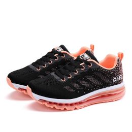 Spring Men's And Women's Shoes Fly Woven Upper Casual (Option: Pink-35)