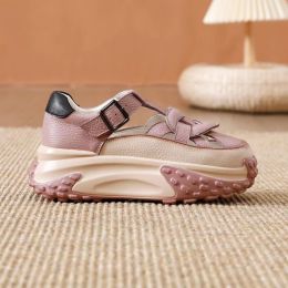 Women's Fashion Hollowed-out Breathable Platform Sandals (Option: Violet-39)