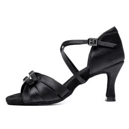 Latin Dance High Heel Dancing Shoes Soft Bottom (Option: Black 75cm-40)
