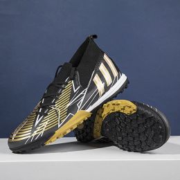 Male Teenager Student Competition Training Soccer Shoes (Option: Black Gold Broken Nail-45)