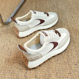 Forrest Gump Student Running Sports All-matching Heightened Daddy Shoes (Option: Khaki-40)